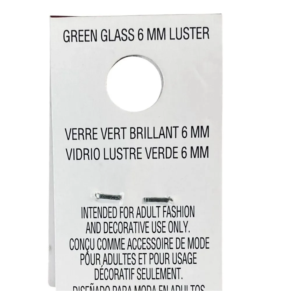 Bead Landing NWT 9 inch Strand Green Glass Beads 6MM Jewelry Making Crafting